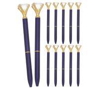 TIDTALEO 12 Pezzi Penna Sfera in Metallo Cristallo Blu, Design Elegante e Resistente, per Festa, Scuola e Decorazioni, Forniture per Ufficio Scolastico