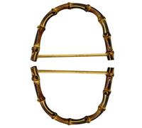 TIDTALEO 2 Pezzi Manici D Tipo in bambù per Borse Fai da Te Manici Semi-Rotondi Stile Naturale per Borsette e Clutch Colore caffè