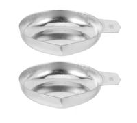 TIDTALEO 2 Vassoi in Acciaio Inox per Bilancia Elettronica Professionale, Piatti di Pesatura da Cucina Resistenti e Design a Punta per Gioielli, Adatti a Uso Domestico e Commerciale