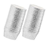 TIDTALEO 30 Pirottini in Alluminio per Muffin Cupcake, 30 Pezzi, Leggeri e Facili da Conservare, Stampi in Foglio di Alluminio Argento per Cottura in Forno e Riunioni Familiari