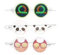 TIDTALEO 3pezzi Maschera in Gel per Occhi Rinfrescante Riutilizzabile in Pvc per Ragazzo Ragazza per Viaggi Hotel Famiglie senza Segni Sul Viso Stili multipli