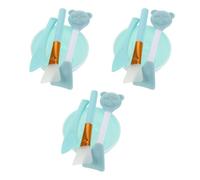 TIDTALEO 3sets Strumenti per Maschera Viso in Silicone Forma di Orso Kit di Applicazione Maschera Viso Ciotola per Mescolare e Pennello Doppia Testa per Applicazione Pulita