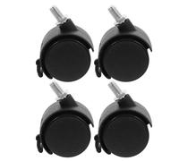 TIDTALEO 4 Pezzi Ruote Freno per Sedia da Ufficio 15 Pollici Doppie Rotelle Girevoli a 360° Vite M8*13Mm Accessori per Mobili da Ufficio e Casa Sostituzione per Sedie da Gioco e