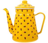 TIDTALEO Bollitore per Tè in Smalto 1,5 con Beccuccio Sottile, Teiera da Cucina Multifunzione per Fornelli a Induzione, Gas ed Elettrici, Bollitore D’acqua Domestico Giallo con Manico