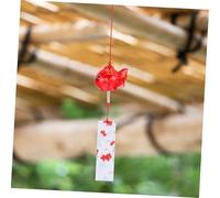 TIDTALEO Campanella Vento in Vetro Leggero con Motivo Pesce Rosso Stile Giapponese Decorazione Furin per Giardino Patio e Balcone Singolo
