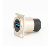 TIDTALEO Connettore Passante USB 3.0 Femmina per Montaggio a Pannello, Adattatore USB Accoppiatore da Incasso, Set 2 Pezzi Nero e Argento, Collegamento per Apparecchiature Industriali