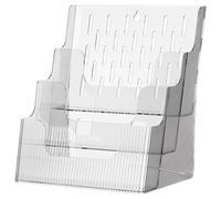 TIDTALEO Espositore per Brochure da Tavolo Trasparente A4, Porta Carte Organizer Compatto per Ufficio, Supporto Leggero per Menù e Documenti, Salvaspazio e Resistente Stile Stile Casuale