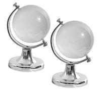 TIDTALEO Globo Decorativo in Cristallo Artificiale 2 Pezzi Mappa del Mondo Trasparente, Solido e Facile da Usare, per Soggiorno e Studio Creativo