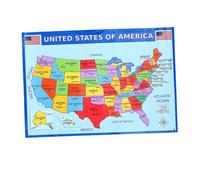 TIDTALEO Mappa Murale degli Stati Uniti Grande Plastificata Poster Educativo Geografico per la la Cameretta Mappa Dell’America Resistente a Colori Vivaci per Apprendimento