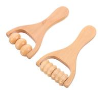 TIDTALEO Massaggiatore Ergonomico i Piedi e Spalle 2 Pezzi in Legno Rullo Massaggiante e Superficie Liscia per Uso Quotidiano Mentre Guardi la Tv