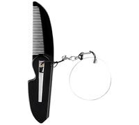 TIDTALEO Pettine Pieghevole per Barba Uomo Specchio Ovale Portatile in Plastico Acrilico, per Viaggio, Design Compatto e Funzionale da Portare Sempre Te