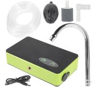 TIDTALEO Pompa di Ossigeno Portatile per Pesca Tre in Uno Assorbitore D’Acqua Compatto Ricarica a Induzione Aeratore Verde Luci LED per Esterni e Miscelazione Esca