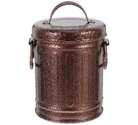 TIDTALEO Posacenere in ferro con coperchio, per esterni e interni, design vintage a secchiello, in metallo, marrone, robusto materiale in ferro con smaltimento delle ceneri a lungo termine, per bar e