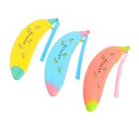 TIDTALEO Set 3 Astucci per Penne Custodia e Adorabile a Forma di Banana in Silicone Colore Assortito Grande Capacità per Studenti