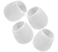 TIDTALEO Set 4 Pezzi Versatore in Ceramica Bianco senza Manico, Salsiera per Sugo e Condimenti, Contenitore per Salsa da Cucina per Ristoranti e Uso Quotidiano