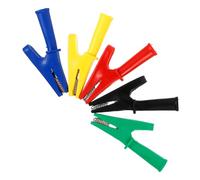 TIDTALEO Set 5 Pezzi Morsetti Coccodrillo Elettrici in Rame Nichelato Apertura 10mm e Inserto 4mm per Test Elettrici Protezione in Gomma