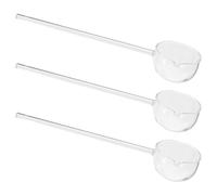 TIDTALEO Set da 3 Cucchiai in Vetro Resistenti al Calore con Beccuccio Versatore e Design Cristallino, per Cocktail, Zuppe e Feste Professionali a Casa