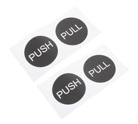 TIDTALEO Set da 4 Adesivi Rotondi Push Pull per Porte Decalcomanie Lettere Incise Diametro 7 CM Segnaletica per Uffici e Negozi Facili da Applicare su Superfici Lisce