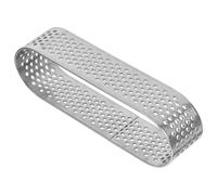 TIDTALEO Stampo per Torta Ovale 9,4 Cm in Acciaio Inox 304 Fori Ventilati, Anello per Mousse e Tartellette, Utensile da Cucina per Dessert, Crostate e Quiche Monoporzione