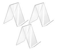 TIDTALEO Supporto per Libri in Acrilico Trasparente Set da 3 Pezzi, Leggio da Scrivania Portatile 100x115x130mm, Espositore per Libri e Fermalibro per Ufficio e Scuola