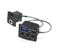 TIDTALEO Ukulele Piezo Pickup con Eq Equalizzatore Bande e Display LCD Tuner Preamplificatore Integrato per Chitarra Acustica e Folk Bass Middle Treble Accessorio Strumento Musicale