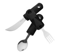 TIDTALEO Utensili Adattabili Per Anziani Stoviglie Cucchiaio e Forchetta Portatili Gomma e Acciaio Inossidabile Anti-vibrazione Per Anziani Disabili