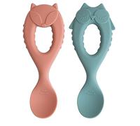 Tidy Tot Cucchiai per lo svezzamento del bambino, confezione da 2, in silicone, con punta morbida, per lo svezzamento da soli per neonati e bambini piccoli, impugnatura facile da impugnare