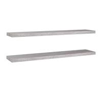 Tidyard 2 pz,Mensole,Scaffali,da Parete,Moderne,MDF,Grigio Cemento,120x23,5x3,8 cm,Mensola Ingresso,Scaffale da Parete Moderno,Scaffale da Muro Ingresso,Scaffale Mensola Porta Libri,Riviste,Oggetti