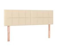 Tidyard 2 pz Testiere,Spalliere,Testate,per Letto,Singolo,Design con Orecchi,in Tessuto,Crema,144x5x78/88 cm,Testata Letto,Singolo,in Tessuto,Spalliera per Letto Singolo in Tessuto