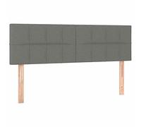 Tidyard 2 pz Testiere,Spalliere,Testate,per Letto,Singolo,Design con Orecchi,in Tessuto,Grigio Scuro,144x5x78/88 cm,Testata Letto,Singolo,in Tessuto,Spalliera per Letto Singolo in Tessuto