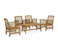 Tidyard 5 pz Set Tavolo e Sedie da Giardino per Esterno in Legno Massello di Acacia,Set Tavolo Quadrato e 4 Poltrone Divani da Giardino per Esterno,Tavolo da Giardino con Sedie,Salotto da Giardino