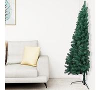 Tidyard Albero di Natale Artificiale a metà Supporto Verde 180 cm PVC,Mezzo Albero di Natale da Parete,Albero di Natale Artificiale Sottile,con Supporto,metà di Un Albero Normale,Mezzo Tondo