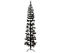 Tidyard Albero di Natale Artificiale Sottile Nero 210 cm in PVC e Acciaio Mezzo Tondo per Risparmiare Spazio 344577