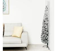 Tidyard Albero Natale Artificiale Sottile a metà Neve Fioccata 180 cm,Mezzo Albero di Natale da Parete,Albero di Natale Artificiale Sottile,con Supporto,metà di Un Albero Normale,Mezzo Tondo
