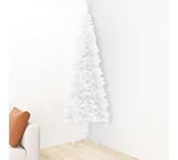 Tidyard Albero Natale Artificiale Sottile a metà Supporto Bianco 180 cm,Albero di Natale Artificiale ad Angolo con Supporto,Mezzo Albero di Natale da Parete,metà di Un Albero Normale,Mezzo Tondo