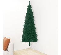 Tidyard Albero Natale Artificiale Sottile a metà Supporto Verde 210 cm,Albero di Natale Artificiale ad Angolo con Supporto,Mezzo Albero di Natale da Parete,metà di Un Albero Normale,Mezzo Tondo