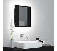 Tidyard Armadietto a Specchio con Luci LED,Armadietti a Specchio da Bagno,Armadietto Bagno con Specchio,Specchiera per Bagno,Specchio Bagno,con Ripiani all'Interno,Specchio da Bagno Nero 40x12x45 cm