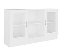 Tidyard Armadietto con Vetrina Bianco,Armadietto,Credenza Cucina Salvaspazio,Credenze Moderna,Mobile Buffet,Tavolo da Buffet,Armadietto da Cucina,Mobiletto Multiuso 120x30,5x70 cm in Truciolato