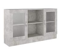 Tidyard Armadietto con Vetrina Grigio Cemento,Armadietto,Credenza Cucina Salvaspazio,Credenze Moderna,Mobile Buffet,Tavolo da Buffet,Armadietto da Cucina,Mobiletto Multiuso 120x30,5x70 cm Truciolato