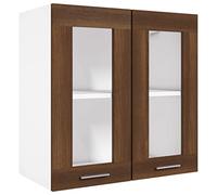 Tidyard Armadio,Armadietto,Vetrina Sospeso,da Cucina,Moderno,in Truciolato,Rovere Marrone,con 2 Ante,60x31x60 cm,Armadio Armadietto Vetrina Sospeso da Cucina da Muro Moderno con 2 Ante