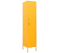 Tidyard Armadio Giallo Senape,Armadio per Abiti in Acciaio,Armadi Metallici,Guardaroba Metallo,Guardaroba spogliatoio in Metallo,Armadio Portascope 35x46x180 cm