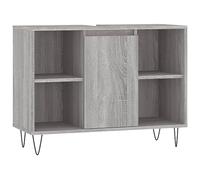 Tidyard Armadio,Mobile,Sottolavabo,da Bagno,in Multistrato,Grigio Sonoma,con 4 Scomparti,Piedi Metallo C,80x33x60 cm,Mobile Lavabo Bagno,Mobile Sottolavabo,Mobili Sottolavabo,Armadietto Sottolavabo