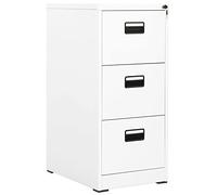 Tidyard Arrmadio,Classificatore,Cassettiera,Schedario,Archvio,per Documeenti,per Ufficio,con 3 Cassetti,in Metallo,46x62x102,5 cm,Cassetti Arredo Studio,Schedario con Casseti,Bianco