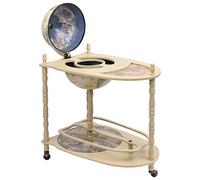 Tidyard Bar a Globo Portavini con Supporto in Legno Autoportante Eucalipto Verde,Carrello Cucina Legno,Minibar,Portavini,Carrello Bar,Carrello liquori,Porta liquori 70x45x88 cm