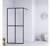 Tidyard Cabina Doccia con Schermo in Vetro Temperato Glassato, Parete Doccia, Parete per Doccia Walk-in Pieghevole in Vetro, Box Doccia Walk-in 90x195 cm