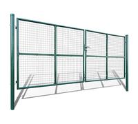Tidyard Cancello a Rete per Giardino in Acciaio Zincato 415 x 200 cm / 400 x 150 cm | Verde Scuro