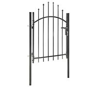 Tidyard Cancello da Giardino ad Arco in Acciaio,Pali per recinzioni in Ferro 1x1,5 m Nero