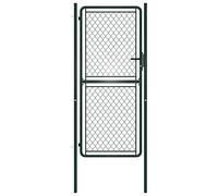 Tidyard Cancello da Giardino Singolo in Acciaio Verde 100x125/225 cm,Cancello Singolo,Cancello da Giardino,Cancello Metallo,Cancello Acciaio,Cancello per Esterno