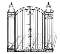 Tidyard Cancello,Ornamentale,Decorativo,per Recinzione,da Giardino,a Doppia Anta,in Ferro Battuto,122x20,5x134 cm,Cancello per Recinzione,Cancello in Metallo,Cancello da Esterno,Cancello in Acciaio