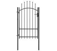 Tidyard Cancello per Recinzione da Giardino in Acciaio 1x2,2 m/1x2,5 m Cancello Singolo da Giardino in Metallo Cancello per Esterno Nero